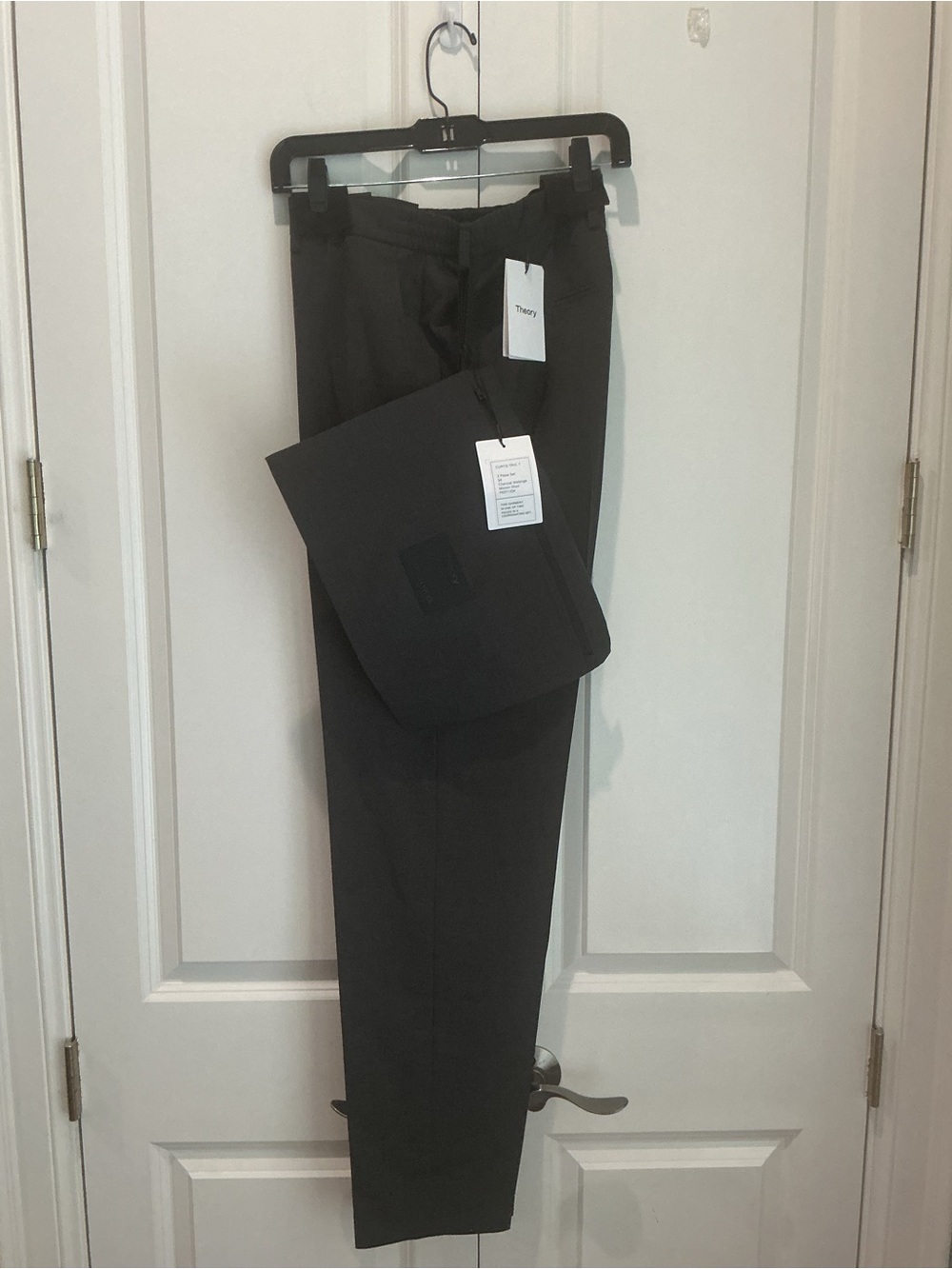 Theory Men’s Curtis drawstring Dark Gray Casual Trousers Size 34 x 32